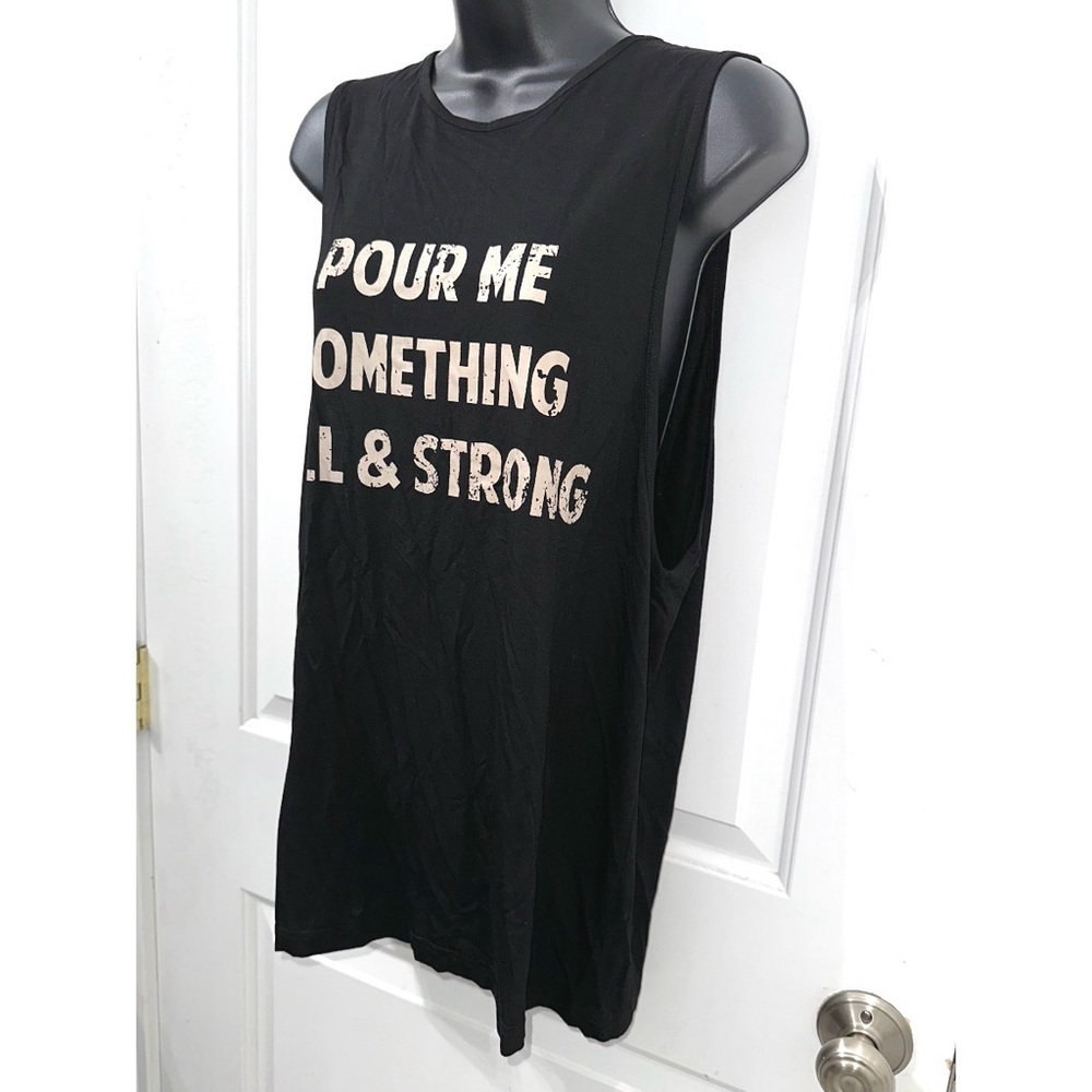 License to Boot Black tank top “Pour Me Something Tall & Strong” - Picture 2 of 5
